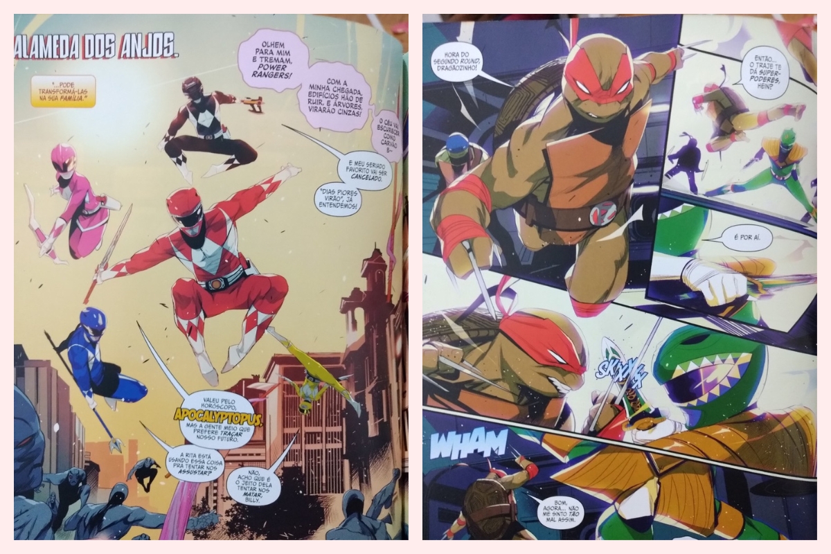 Resenha Power Rangers e Tartarugas Ninja Vol. 1 de Ryan Parrott e Simone Di Meo Resenha Power Rangers e Tartarugas Ninja Vol. 1