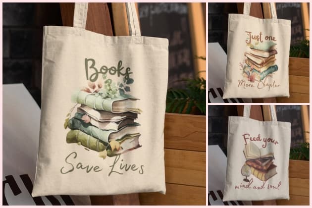 Bolsa Ecobag Básica Frases Literatura Amantes de Livros Brim Leve Algodão