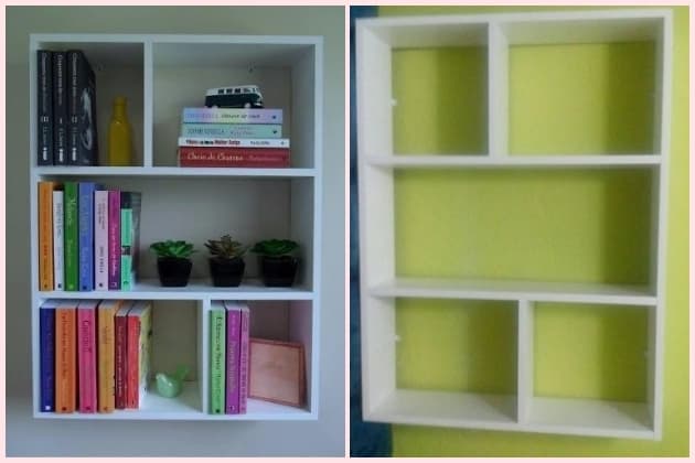 Estante para Livros Madeira Nicho Livreiro Multiuso Branca Organizadora Parede