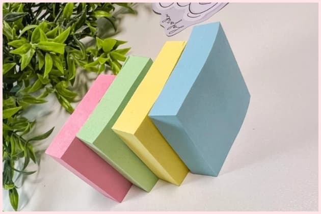 Kit 4 blocos de notas adesivas pastel neon - 3,8 x 3,8 cm - Lembrete 400 folhas